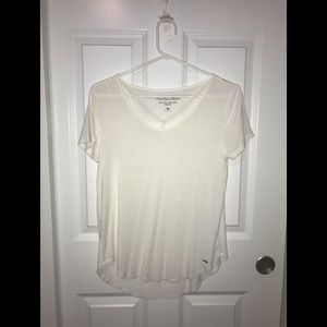 White Hollister V-Neck T-Shirt